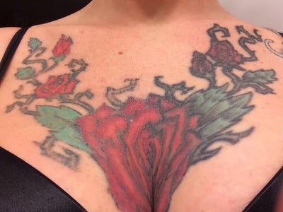 Large Red/green/black Chest Piece Tattoo - Austin, TX 