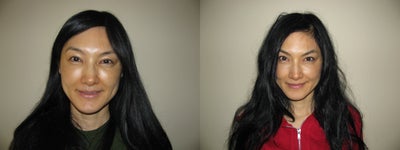 Eyebrow Permanent Makeup - 45 year old Asian female that wanted her brows arched and filled in. Permanent color was placed in between the lash line.