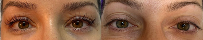 Woman treated with Lash Lift - Woman treated with Lash Lift and used a blue-black tint to give her more dramatic look